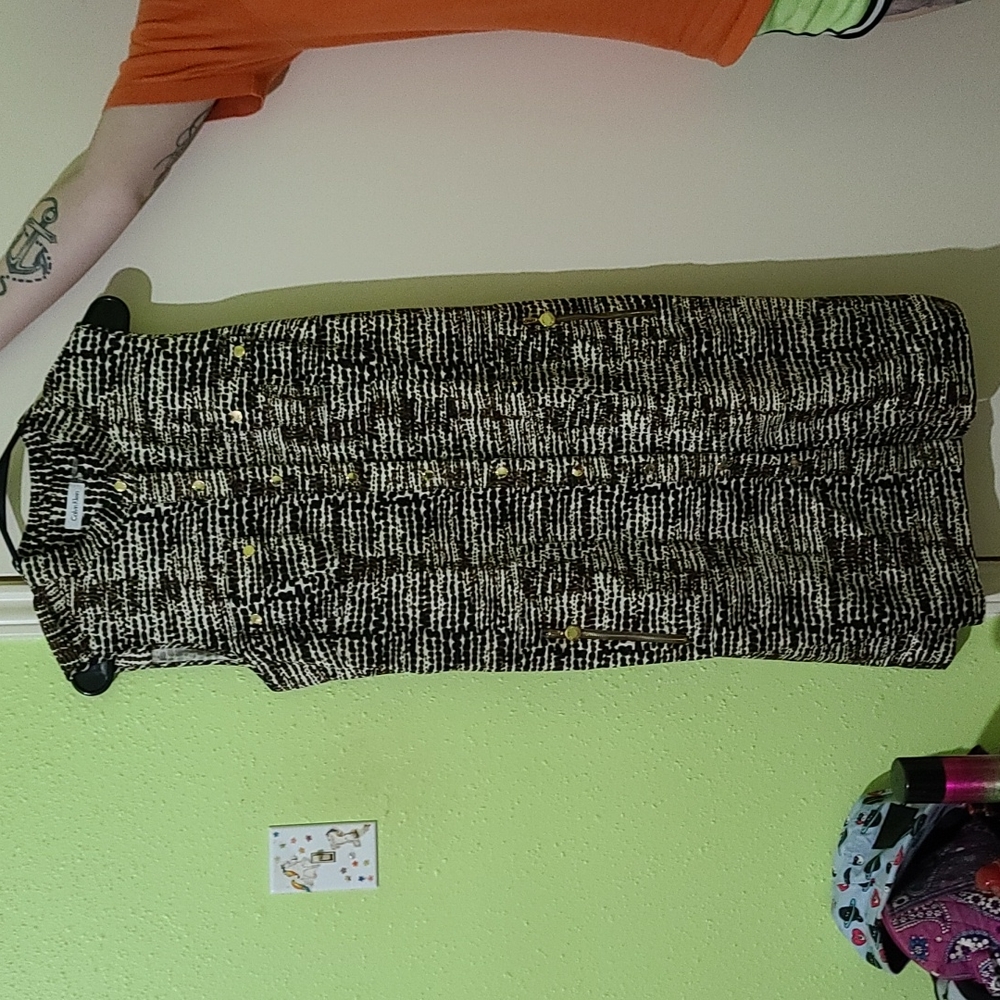 Calvin klein, animal print sheath dress,